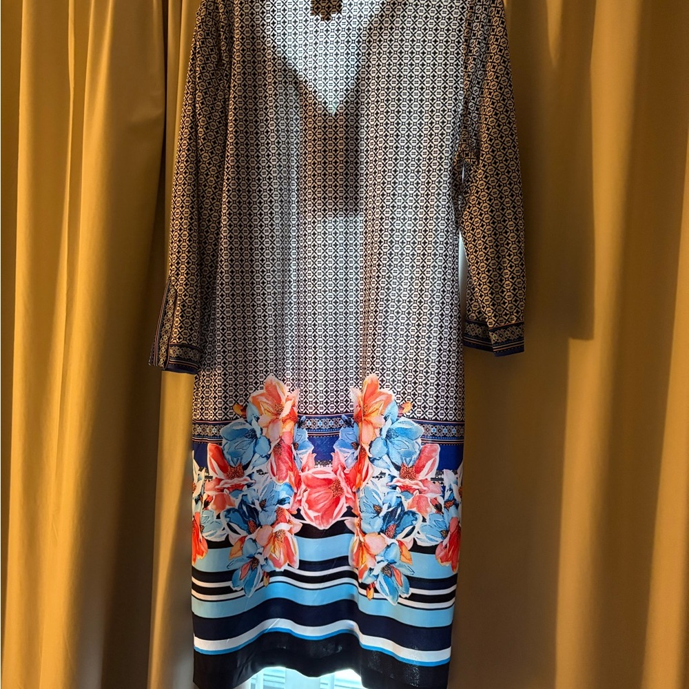 Beige by eci Geometric Patterned Dress